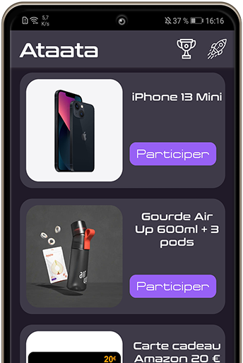 Capture d'écran de notre application illustrant la page d'accueil